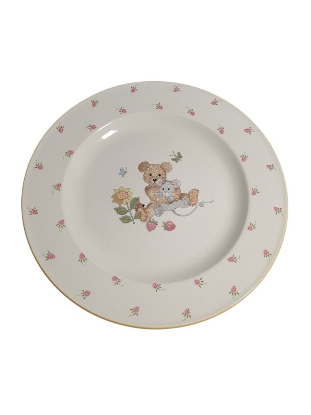 Mikasa Teddy Bear Strawberry Floral Plate Collectible Malaysia Replacement 9.75"